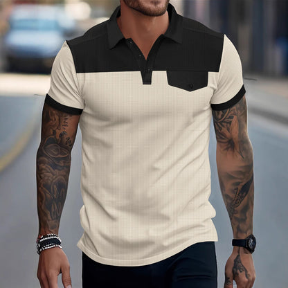 Herren Poloshirt Modern Blockdesign Slim Fit