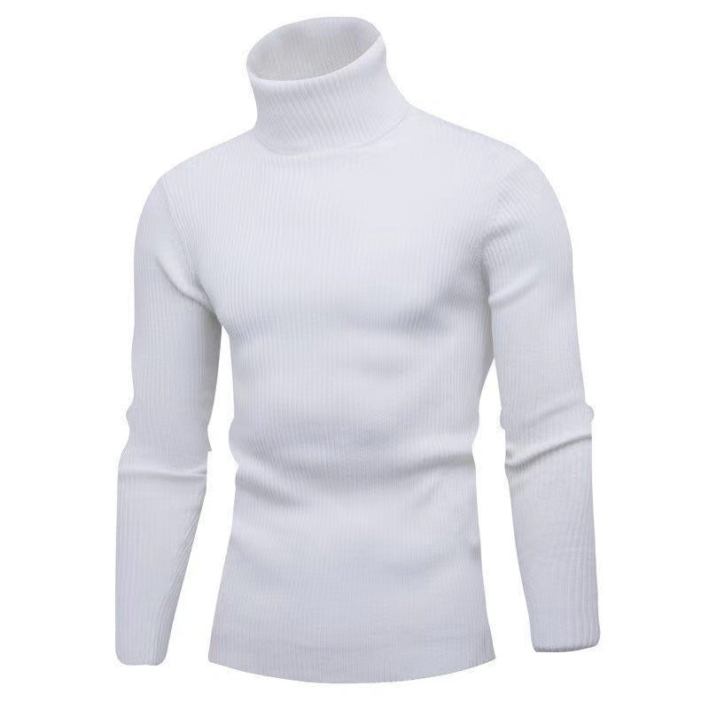 Herren Rollkragenpullover Feinripp Modern Geschnürt
