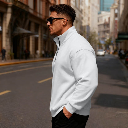 Herren Sweatpullover Hochkragen Reißverschluss Sportlich