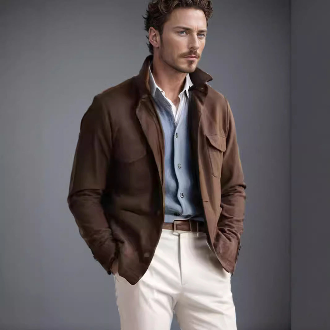 Herren Outdoorjacke Modern mit Taschen Stehkragen
