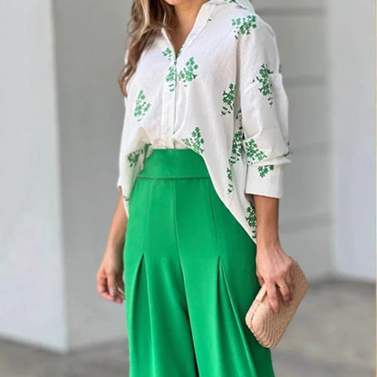 Damen Palazzo-Hose High-Waist Fließend Elegant