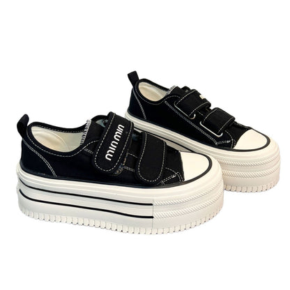 Damen Sneaker Chunky Plateau Schuhe mit Klettverschluss