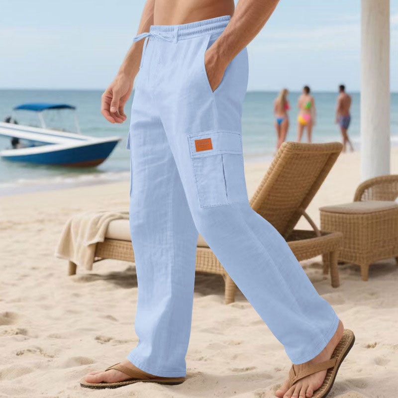Herren Cargo-Hose Mit Elastischem Bund und Seitentaschen