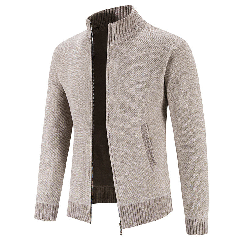Herren Strickjacke Modisch Reißverschluss Kragen
