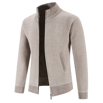 Herren Strickjacke Modisch Reißverschluss Kragen