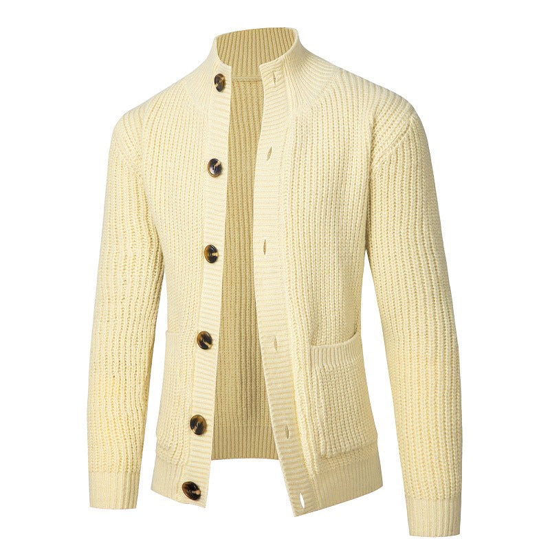 Herren Strickjacke Komfortabel Knopfverschluss Modern - BerlinGlamour