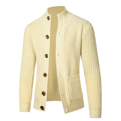 Herren Strickjacke Komfortabel Knopfverschluss Modern - BerlinGlamour