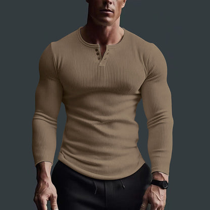 Herren Langarmshirt Modern Ripp Design Slim Fit