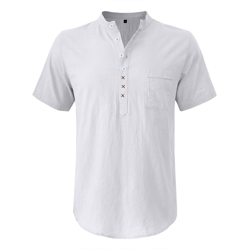 Herren Henley-Shirt Kurzarm atmungsaktiv mit Knopfleiste