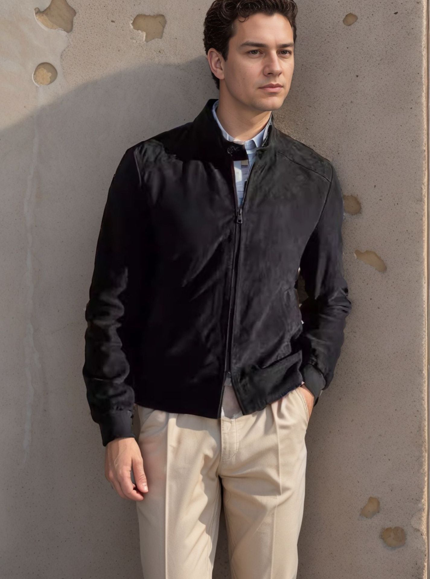 Herren Leichtjacke Sportlich Moderner Kragen
