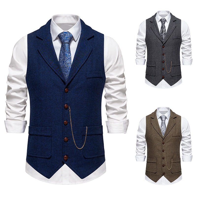 Herren Weste Hahnentrittmuster Modern Elegent