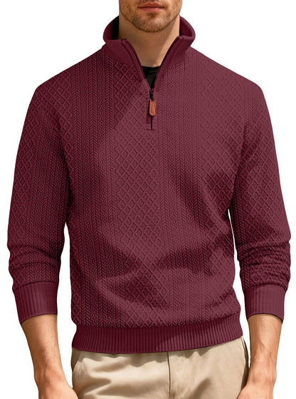 Herren Pullover Lässig Stehkragen Strick Qualität