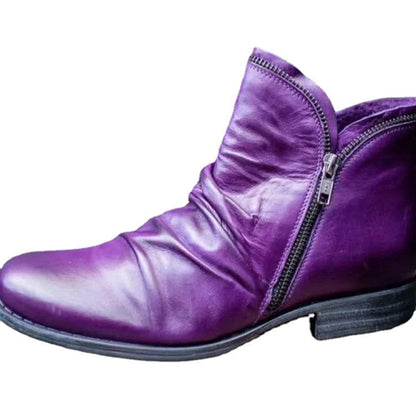 Damen Boots Ankle Modisch Asymmetrisch Reißverschluss