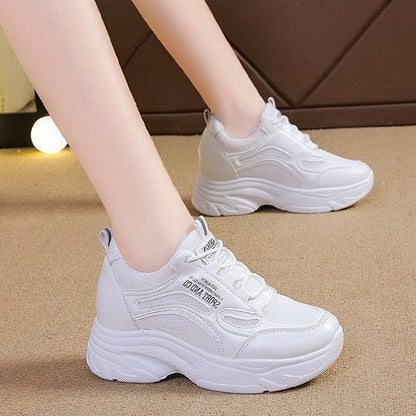 Damen Plateau Sneaker Sportlich Komfort Sohle