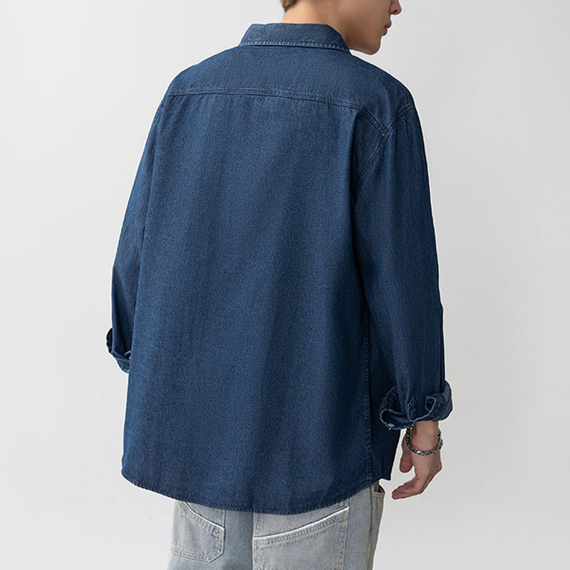 Herren Denim Overshirt mit Brusttasche Modern Trendy