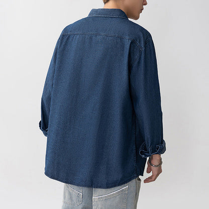 Herren Denim Overshirt mit Brusttasche Modern Trendy