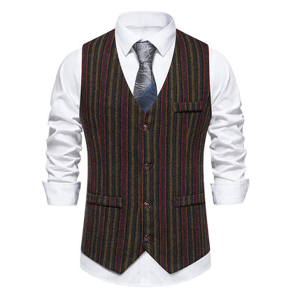 Herren Anzugweste Elegante Strukturmuster Slim Fit