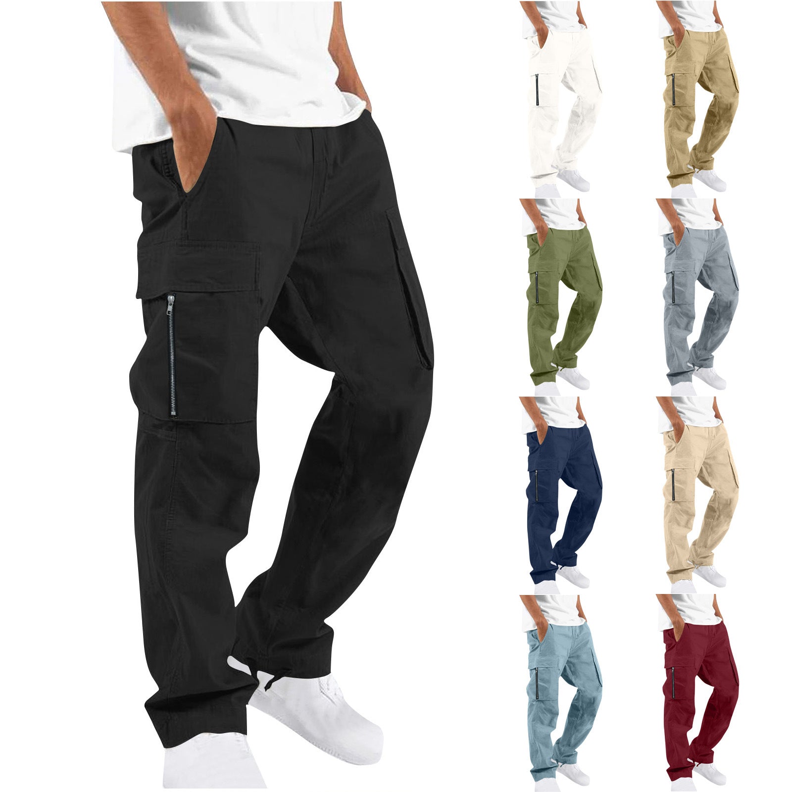 Herren Cargo-Hose Bequem Multi-Taschen Trendig - BerlinGlamour