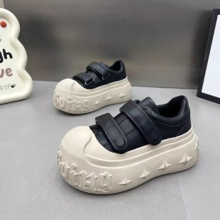 Damen Sneaker Veloursleder Sportlich Klettverschluss Schwarz