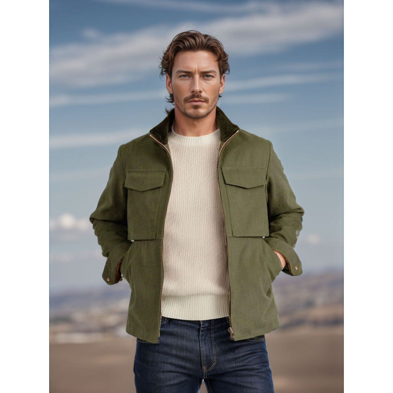 Herren Freizeitjacke Modern mit Taschen Sportlich