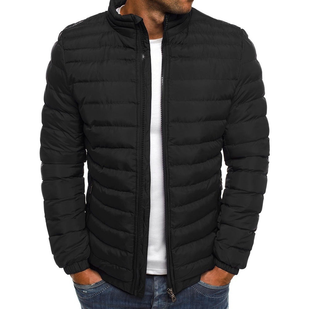 Herren Steppjacke Leicht Mit Kragen Und Reißverschlusstaschen