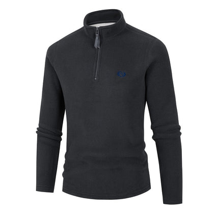 Herren Fleece Pullover Stehkragen Reißverschluss Sportlich Warm