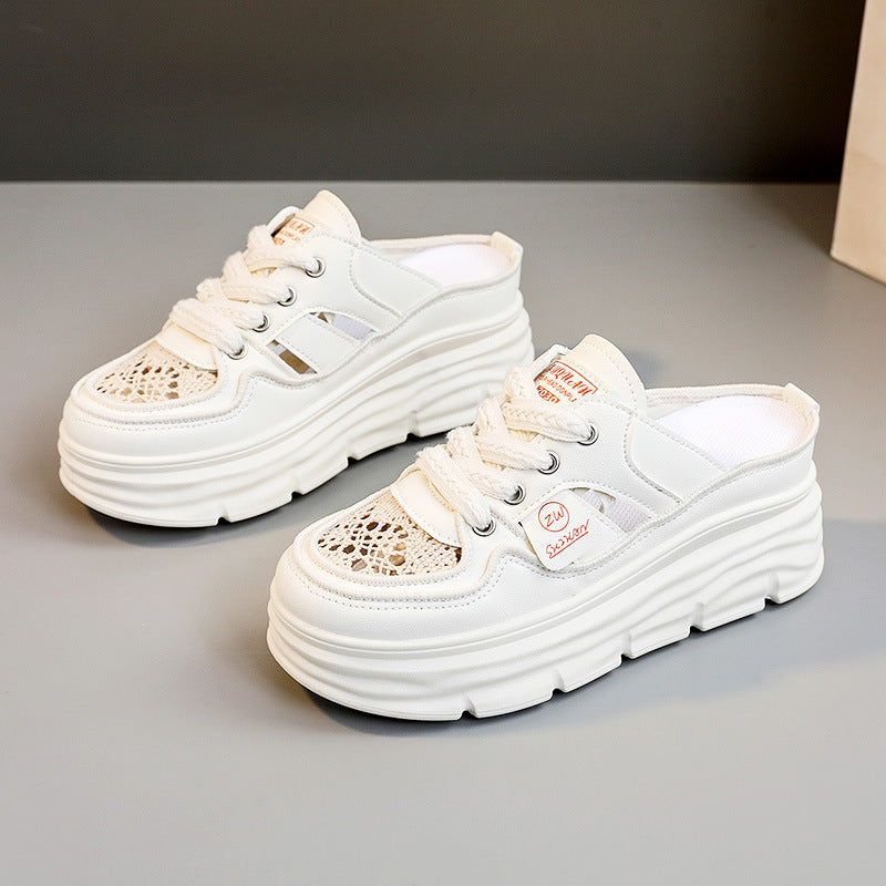 Damen Slipper Chunky atmungsaktiv mit Schnürsenkel