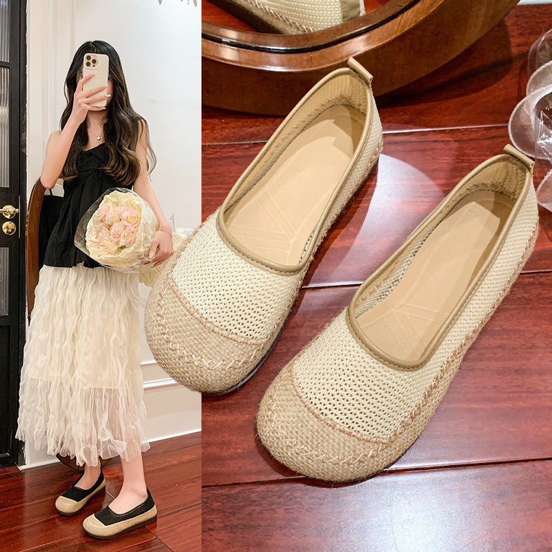 Damen Ballerinas Sommer Bequem Atmungsaktiv Elastisch - BerlinGlamour