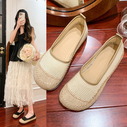 Damen Ballerinas Sommer Bequem Atmungsaktiv Elastisch - BerlinGlamour