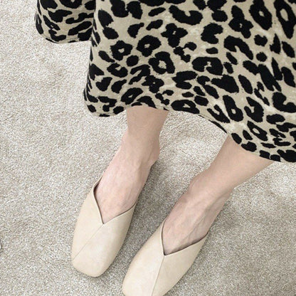 Damen Mules Schuhe Elegant V-Ausschnitt Modisch
