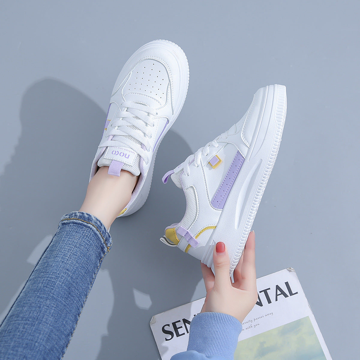 Damen Sneaker Laufsohle Atmungsaktiv Modern Sportlich