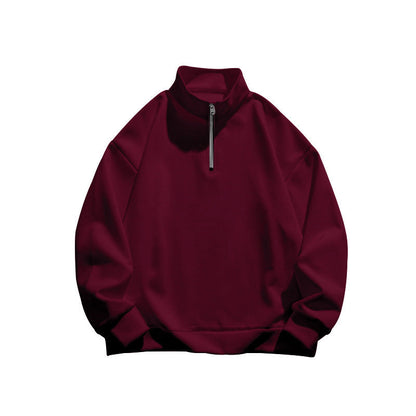 Herren Stehkragenpullover Sportlich Reißverschluss Modern