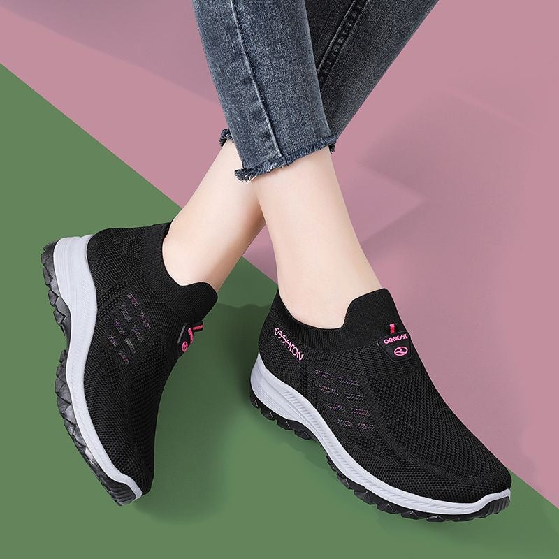 Damen Sneaker Sportlich Leicht Mesh Obermaterial