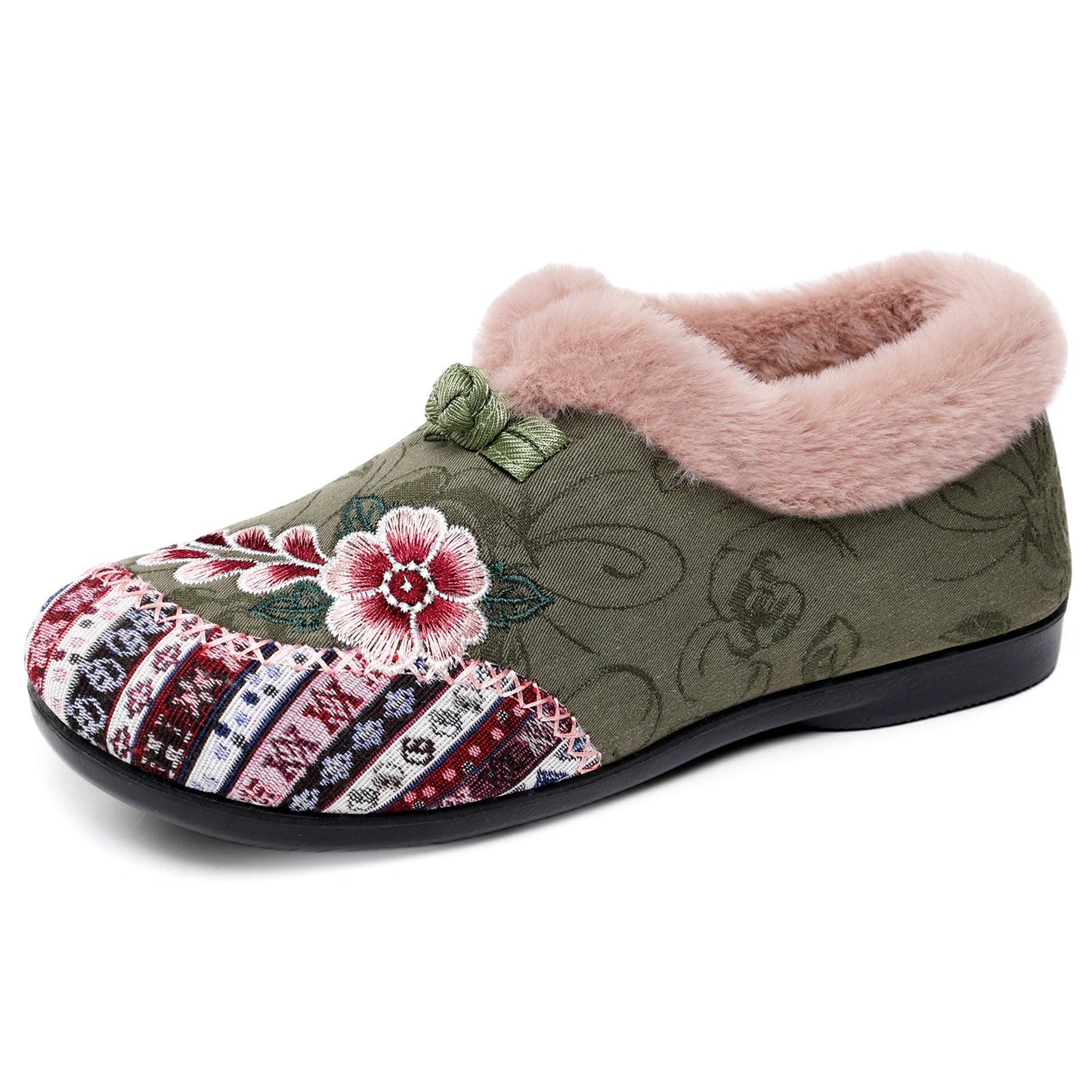 Damen Hausschuhe Blumenmuster Plüsch Warm