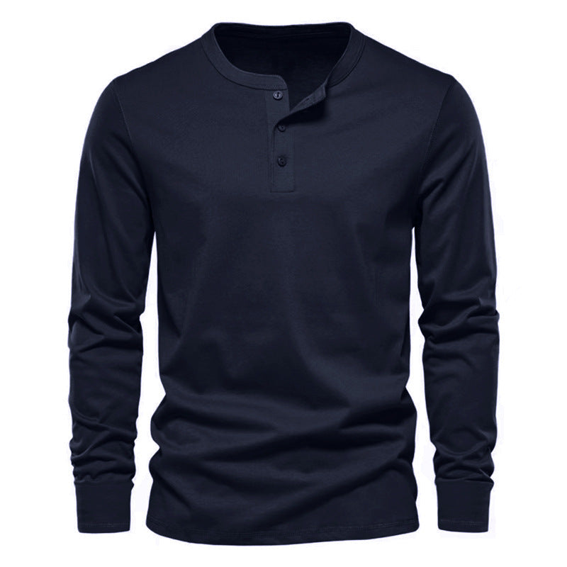 Herren Langarmshirt Modern Knopfleiste Slim Fit