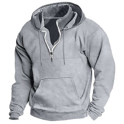 Herren Fleece Hoodie Halbzipp mit Kapuze Größe XL