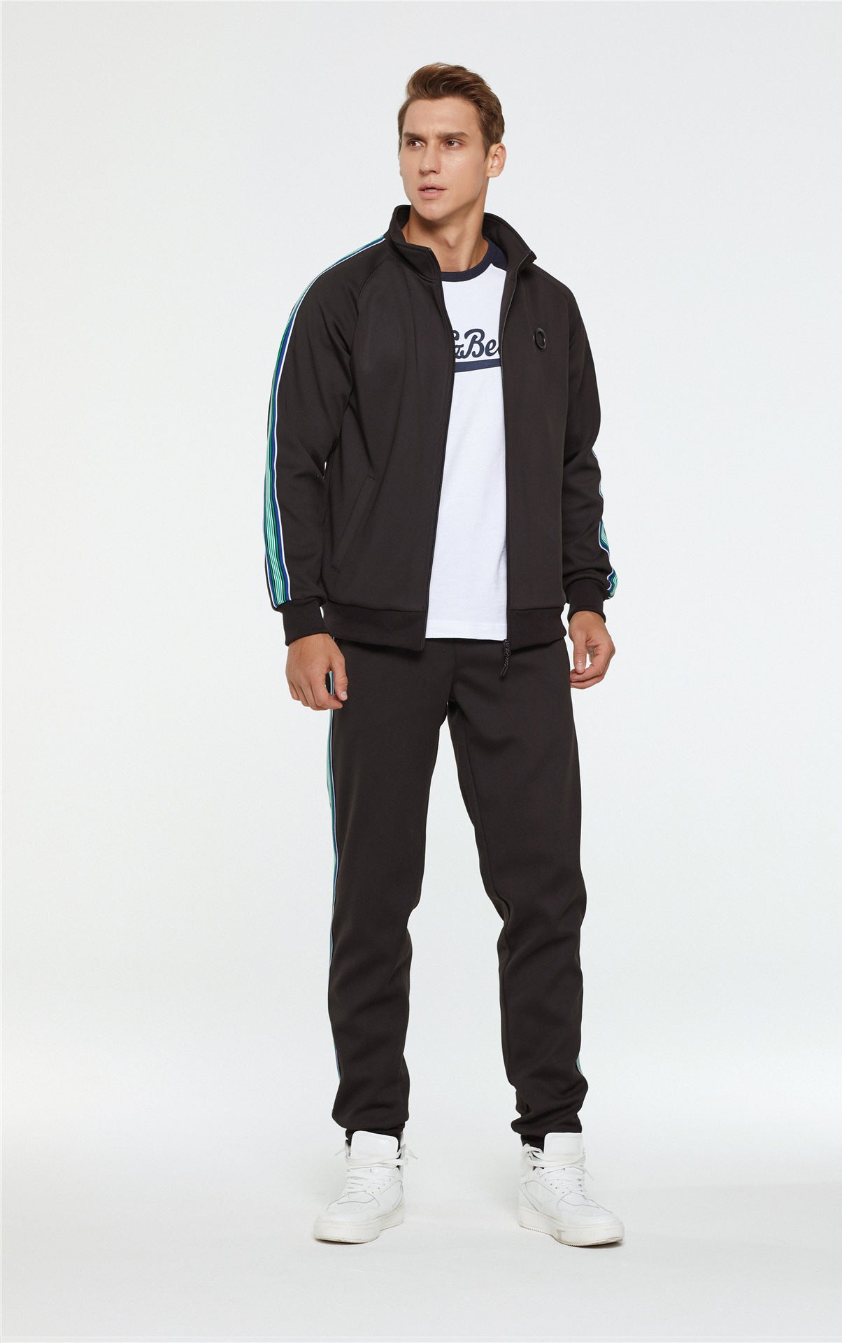 Herren Sportanzug Set atmungsaktiv mit Taschen