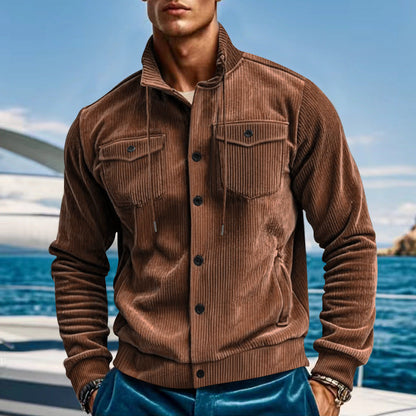 Herren Fleecejacke Warm mit Brusttaschen Reißverschluss