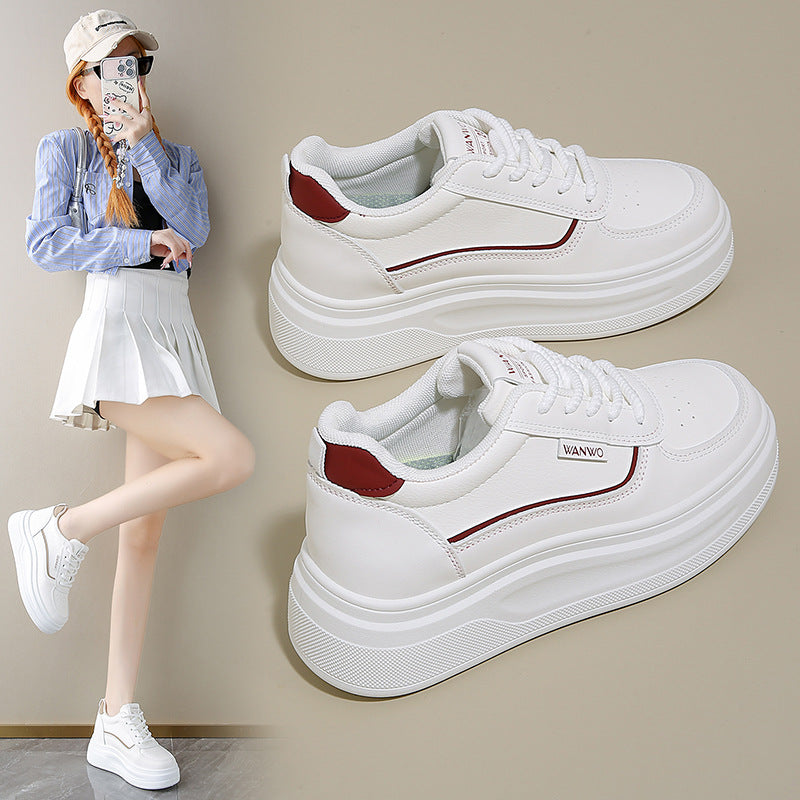 Damen Plateau Sneaker Hoch Glatt Elastisch - BerlinGlamour