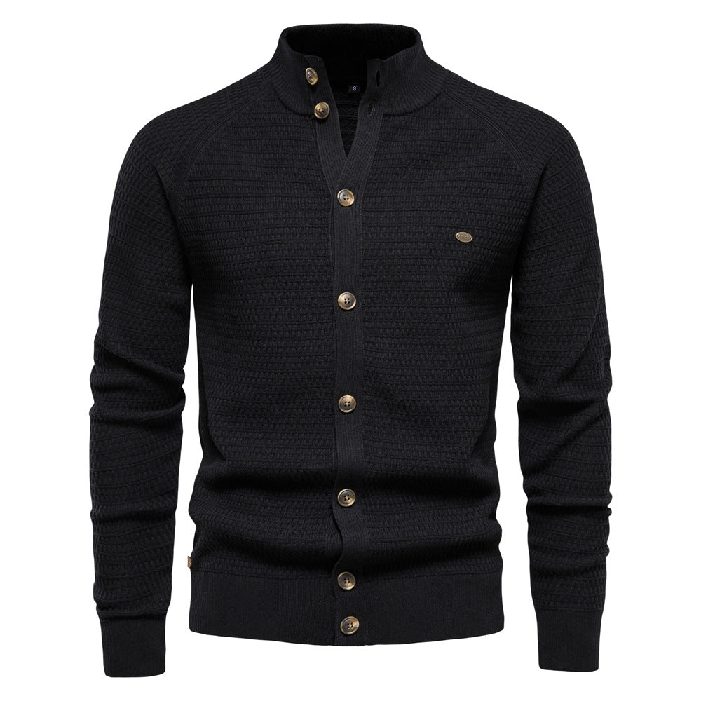 Herren Strickjacke Strukturiert Mit Knöpfen Modern