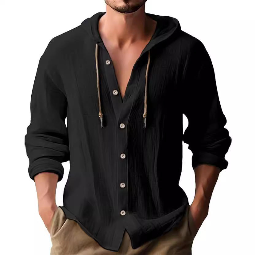 Herren Kapuzenshirt Lässig Leicht Baumwolle Grau