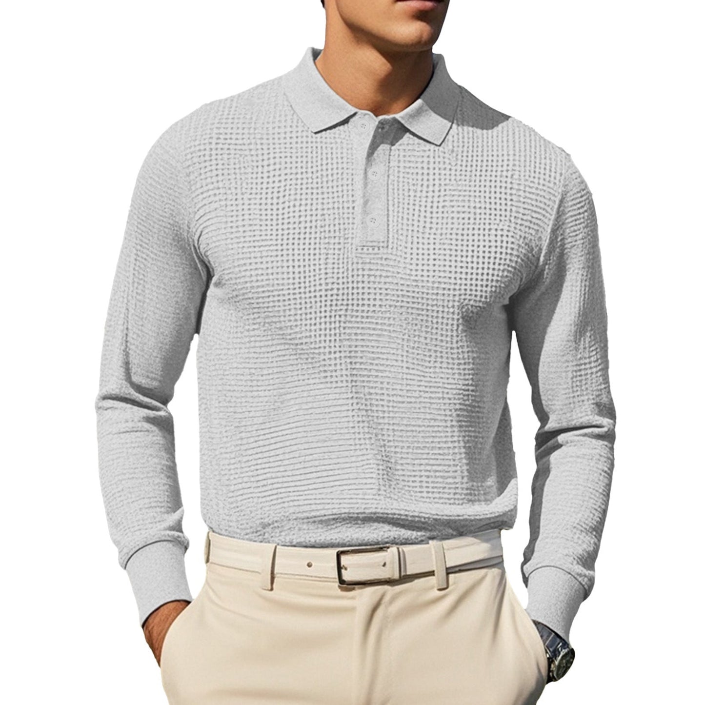 Herren Langarm-Polohemd mit sportlichem Schnitt und atmungsaktiven Materialien BerlinGlamour. - BerlinGlamour