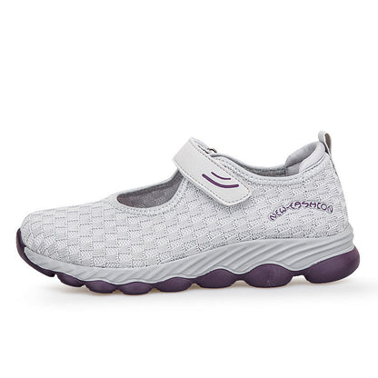 Damen Freizeitschuhe Bequem Slip-On Klettverschluss Schuhe