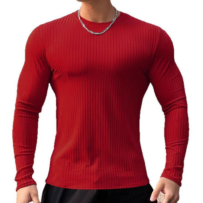 Herren Langarmshirt Feinripp Struktur Modern Berlin