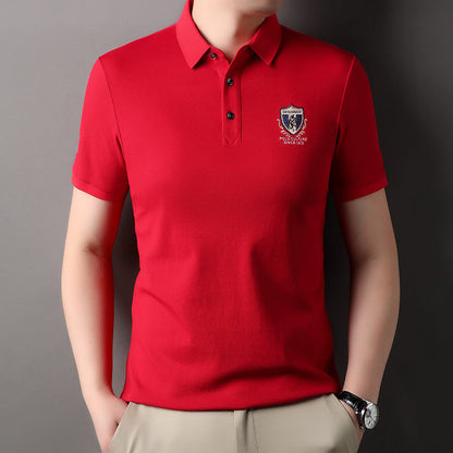 Herren Polohemd Elegantes Piqué Hemd mit Stickerei