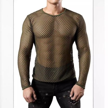Herren Oberteil Langarm Netztop Modern