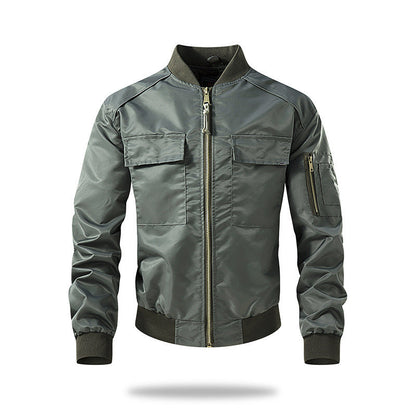 Herren Bomberjacke Modern mit Taschen und Stylishem Kragen