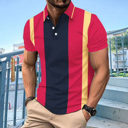 Herren Polo-Shirt Modern Farbblock Trendig - BerlinGlamour