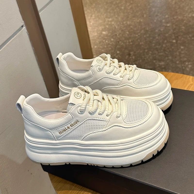 Damen Sneaker Plattform Dickes Sohle Atmungsaktiv