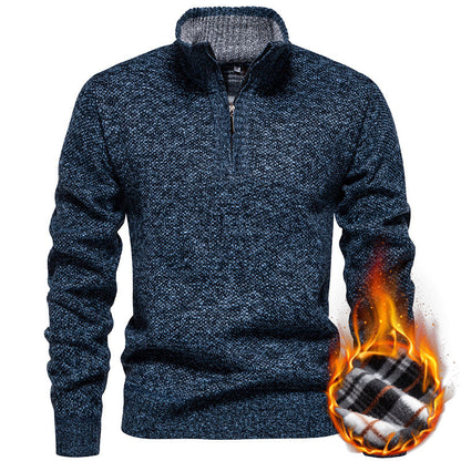 Herren Strickpullover Modern Halbzipp Reißverschluss